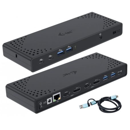 I-TEC USB 3.0/USB-C/Thunderbolt 3 Dual Display Docking Station Gen2+Power Delivery 100W Black