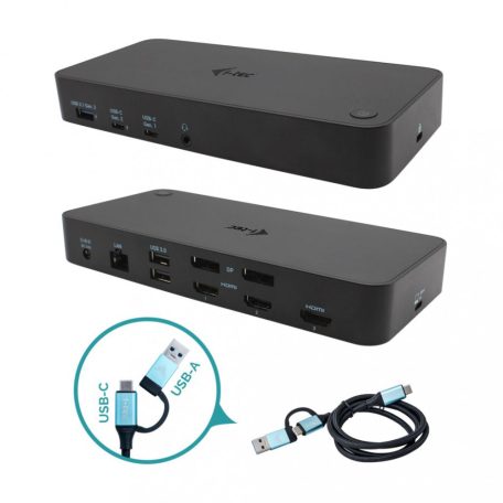 I-TEC USB 3.0 / USB-C Thunderbolt 3x 4K Docking Station Power Delivery 100W Black