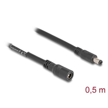 DeLock DC Extension Male/famale cable 0,5m Black