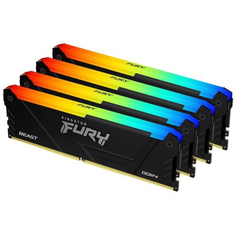 Kingston 64GB DDR4 3200MHz Kit(4x16GB) Fury Beast RGB Black