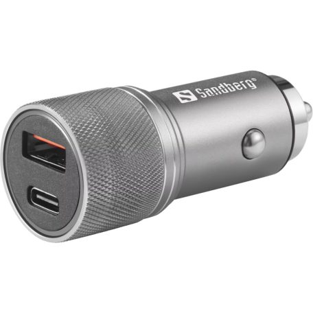 Sandberg Car Charger 1xQC3.0+1xUSBC 48W Grey