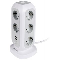   Verbatim EU Multi Plug Power Tower EUPT-01 Túlfeszültségvédő 11DIN White