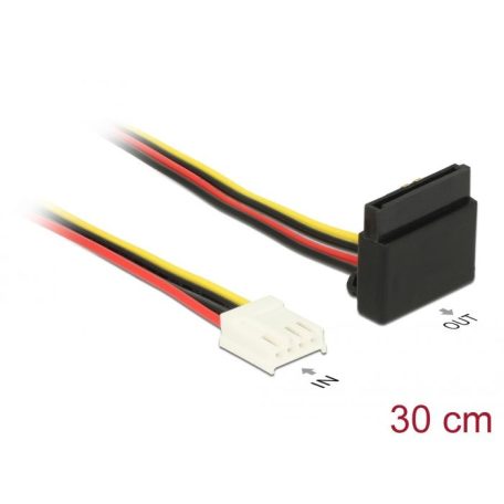 DeLock Cable Power Floppy 4 pin female > SATA 15 pin female metal 30cm