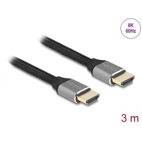 DeLock Ultra High Speed HDMI Cable 48 Gbps 8K 60Hz 3m certified Grey