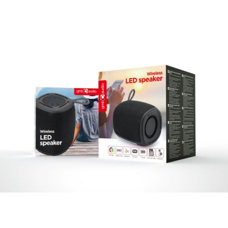 Gembird SPK-BT-LED-03-BK Bluetooth Speaker Black