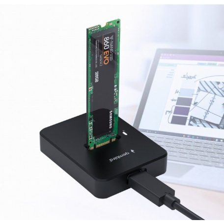 Gembird Desktop USB Type-C M.2 SATA NVME SSD Docking Station Black