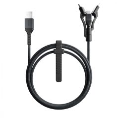   Nomad USB-A to USB-C/microUSB/Lightning male/male cable 1,5m Black