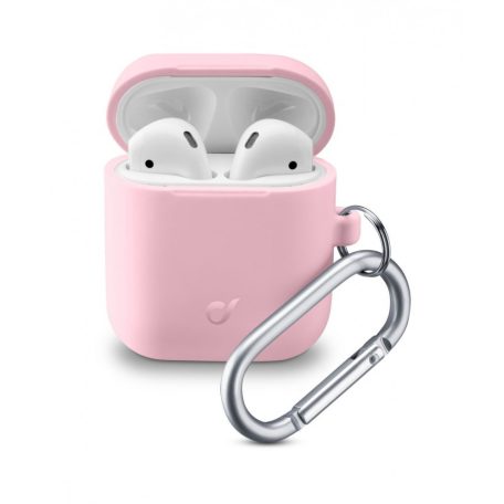 Cellularline Crotective cover with carabiner Bounce for Apple AirPods 1 & 2, pink