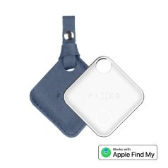   FIXED Tag intelligens helymeghatározó eszköz, Apple Find My applikációval működik, bőr tokkal, kék