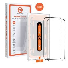   Mobile Origin Orange Screen Guard iPhone 15 Pro with easy applicator, 2 pack