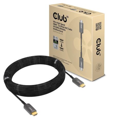 Club3D Ultra High Speed HDMI Certified AOC Cable 4K120Hz/8K60Hz Unidirectional M/M 15m Black