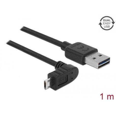 DeLock USB-A to microUSB male/male cable 1m Black