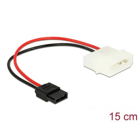 DeLock Power Cable Molex 4 pin plug to Slim SATA 6 pin receptacle 0,15m