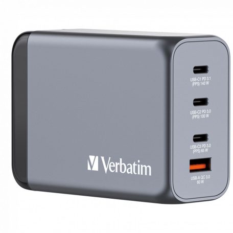 Verbatim 240W 4-Port GaN Wall Charger Grey