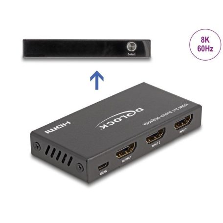 DeLock HDMI Switch 2xHDMI in to 1xHDMI out 8K 60 Hz 4 port