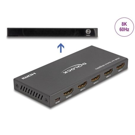 DeLock HDMI Switch 4xHDMI in to 1xHDMI out 8K 60 Hz 6 port