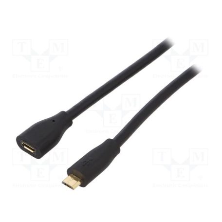 Logilink microUSB to microUSB male/famale cable 2m Black