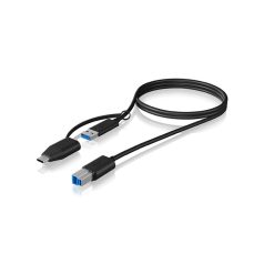   Raidsonic IcyBox IB-CB032 USB Type-B to Type-A & Type-C Cable 1m Black