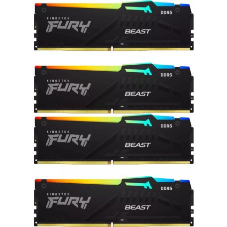 Kingston 128GB DDR5 5200MHz Kit(4x32GB) Fury Beast RGB Black