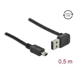   DeLock EASY-USB 2.0 Type-A male angled up / down > USB 2.0 Type Mini-B male cable 0,5m Black