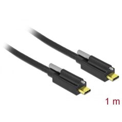   DeLock SuperSpeed USB 10 Gbps (USB 3.1 Gen 2) USB Type-C male > USB Type-C male with screw on top cable 1m Black