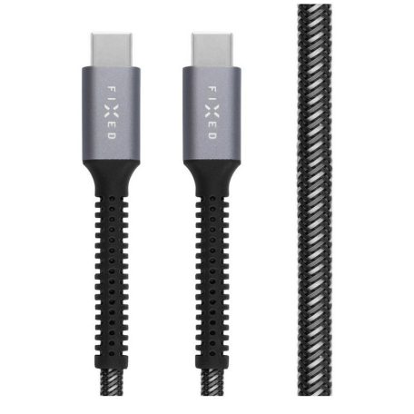 FIXED Armor USB-C/USB-C táp és adatkábel, PD 3.1 támogatás, 240W (48V, 5A), 2m, sötétszürke