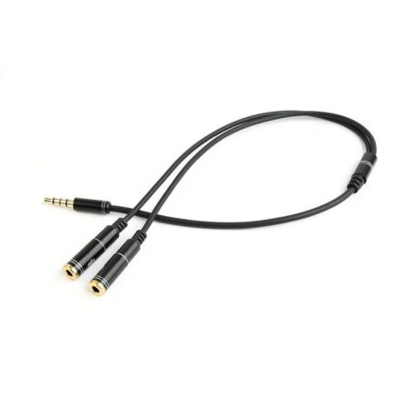 Gembird Jack stereo 3,5mm -> 2db Jack 3,5mm M/F adapter 20cm Black