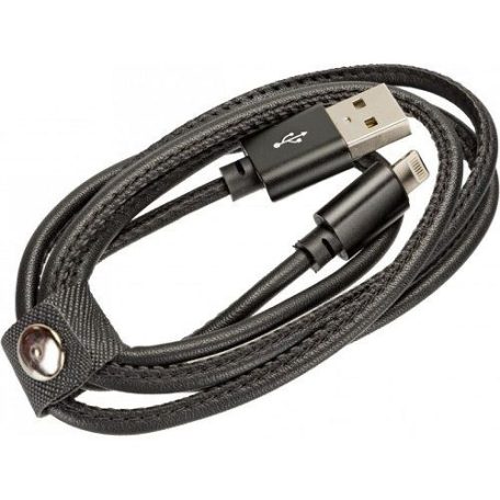 Platinet PUCLIP1B USB to Lightning Leather Cable 1m Black