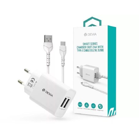 Devia Smart Series Charger Suit 2,4A with Type-C Cable 1m White