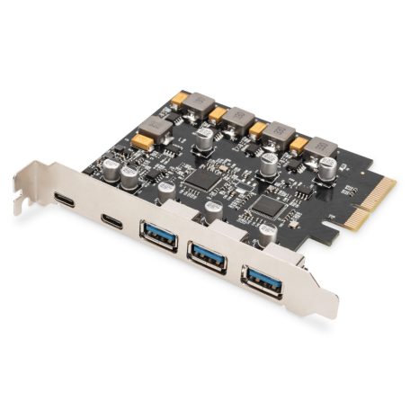 Digitus PCIe card 2x USB-C + 3x USB A 5x SuperSpeed 10Gbps