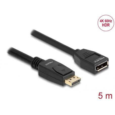 DeLock DisplayPort 1.2 male/famale 4K Extension cable 5m Black