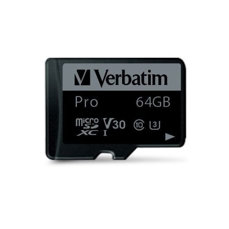 Verbatim 64GB microSDXC Pro Class 10 U3 V30 + adapterrel