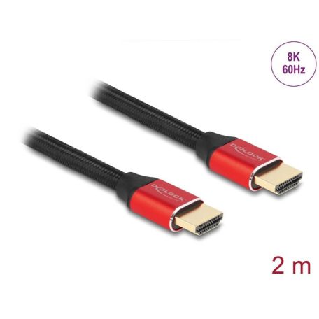 DeLock Ultra High Speed HDMI Cable 48 Gbps 8K 60Hz 2m Red