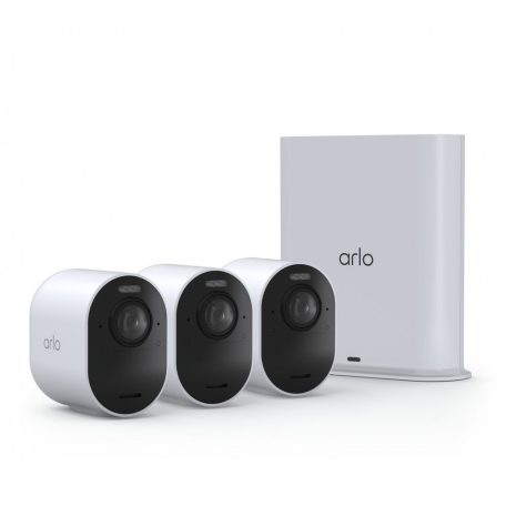 Arlo Ultra 2 Wireless Outdoor Security Camera (3 Camera Kit) (Base station included) White