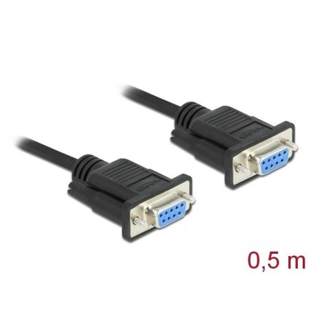 DeLock Serial Cable RS-232 D-Sub9 female to female null modem with narrow plug housing 0,5m