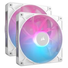   Corsair iCUE LINK RX140 RGB 140mm PWM Fan Twin Starter Kit White