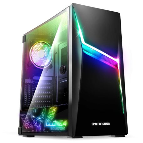 Spirit Of Gamer Clone 4 RGB Tempered Glass Black