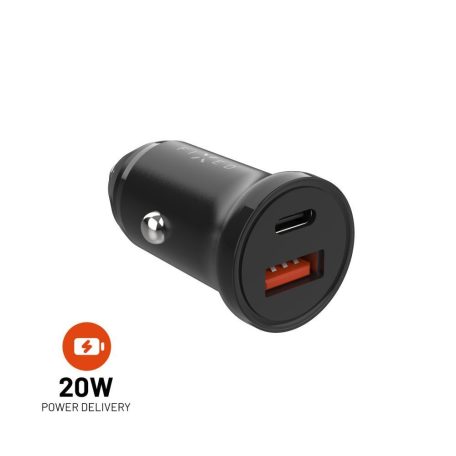 FIXED USB-C/USB autós töltő 20W, fekete, FIXCC20N-CU-BK