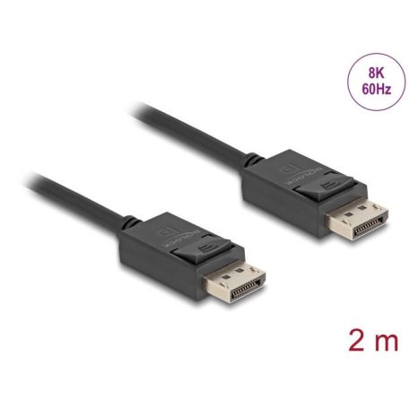 DeLock DisplayPort cable 8K 60 Hz 40 Gbps 2m Black