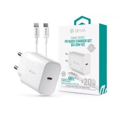   Devia ST383847 20W Type-C PD Wall Charger with Type-C/Lightning Cable White