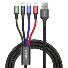   Baseus Fast 4 az 1-ben USB-C / 2x Lightning / Micro 3,5A 1,2m kábel Black