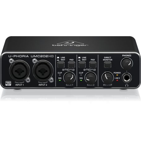 Behringer UMC202HD Audiophile 2x2, 24-Bit/192 kHz USB Audio Interface with Midas Mic Preamplifiers