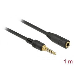   DeLock Stereo Jack Extension Cable 3.5 mm 4 pin male to female 1m Black