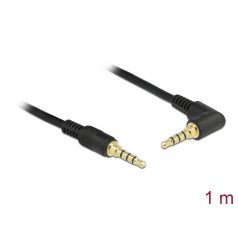   DeLock Stereo Jack Cable 3.5 mm 4 pin male > male angled 1m Black