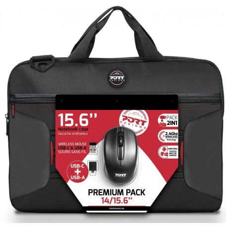 Port Designs PC Bag + Wireless Mouse 15,6" Black