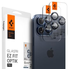   Spigen Glass tR EZ Fit Optik Pro iPhone 15 Pro/15 Pro Max 2 Pack Blue titanium