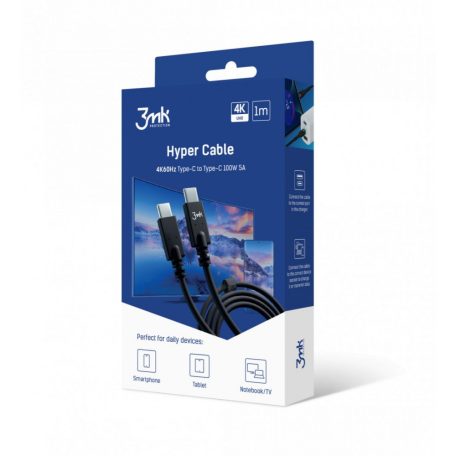 3mk Hyper Cable 4k60Hz 100W 1m Black