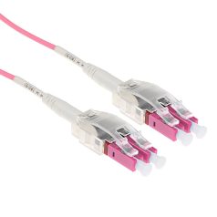   ACT Multimode 50/125 OM4 Polarity Twist fiber cable with LC connectors 0,25m Pink