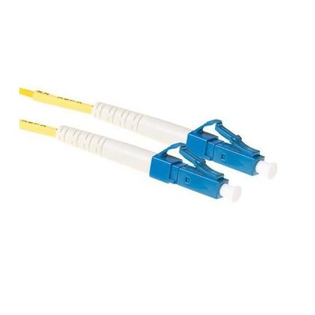 ACT LSZH Singlemode 9/125 OS2 fiber cable simplex with LC connectors 0,5m Yellow