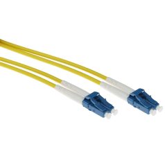   ACT Singlemode 9/125 OS2 duplex armored fiber cable with LC connectors 0,5m Yellow